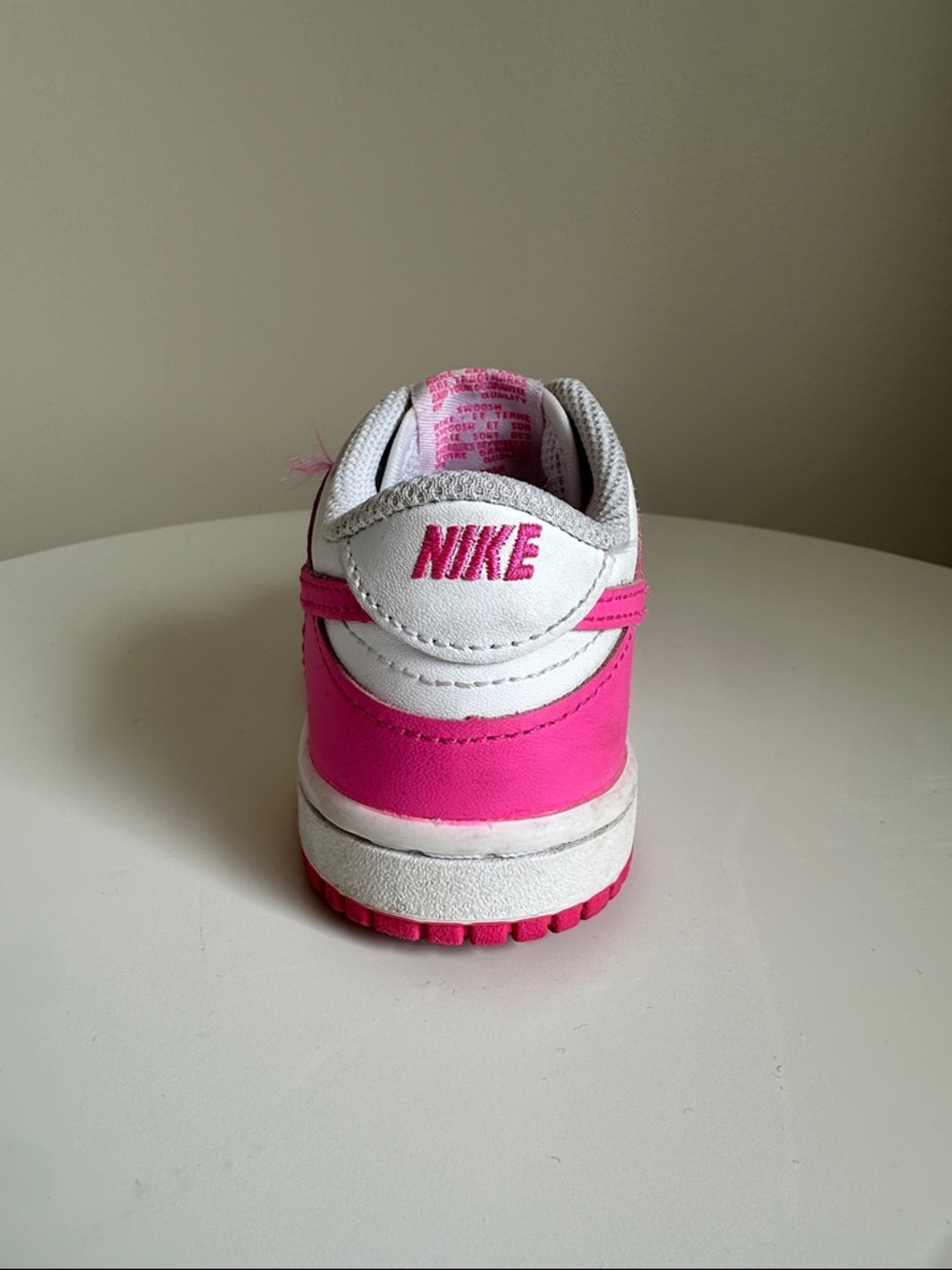 Nike Dunk Low Toddler White/Laser Fuchsia 9C - Picture 10 of 13